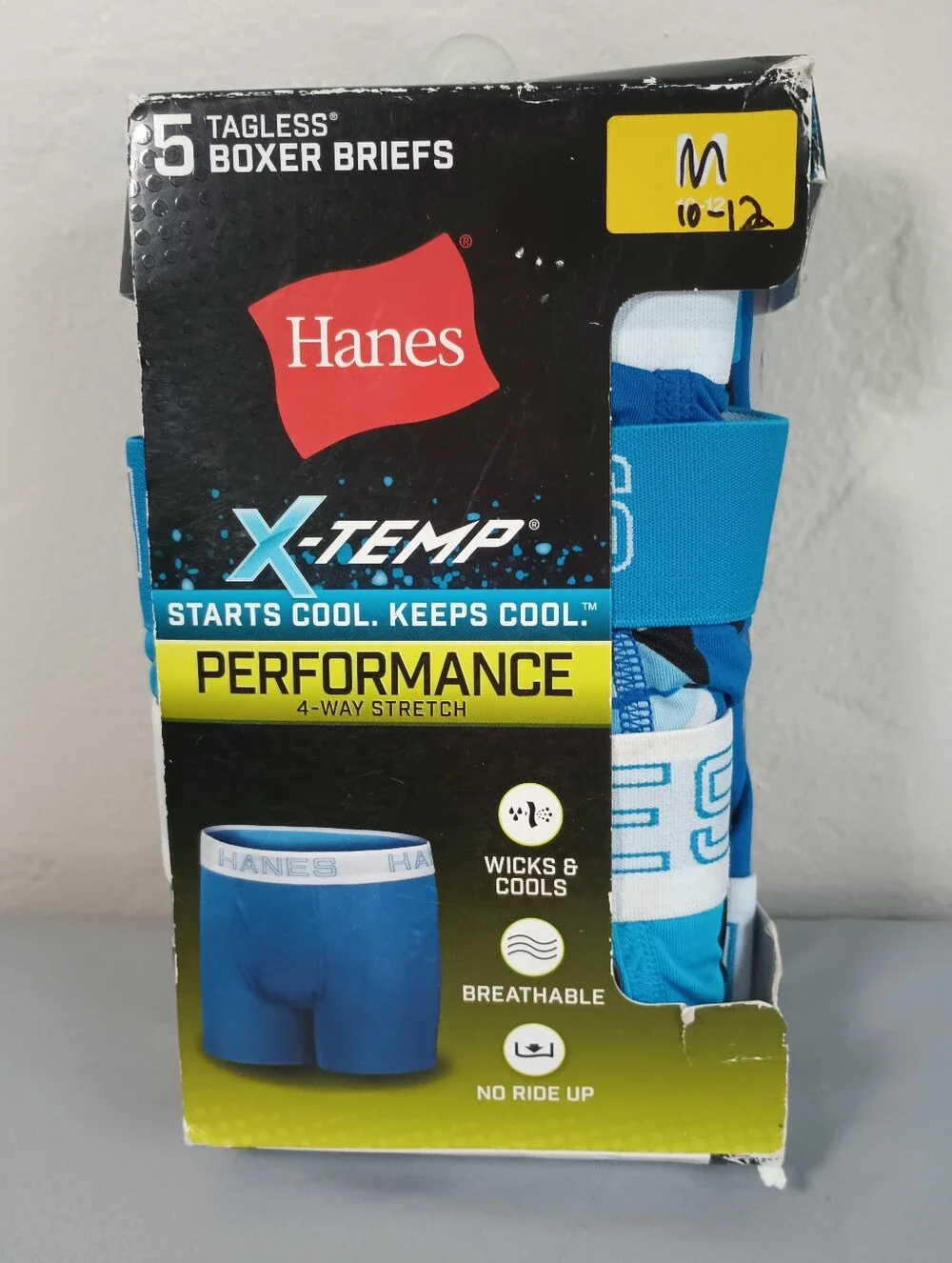 Hanes Boys' Tagless X-Temp Performance Boxer Briefs Underwear